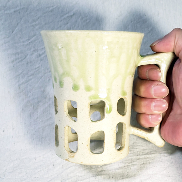 ビードロ釉二重マグカップ No.100 