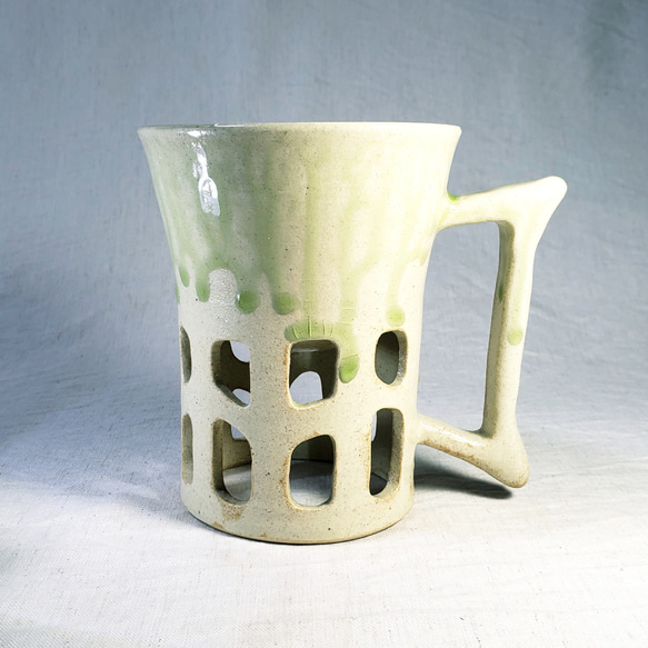 ビードロ釉二重マグカップ No.100 