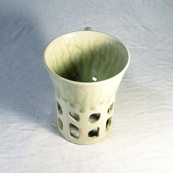 ビードロ釉二重マグカップ No.100 