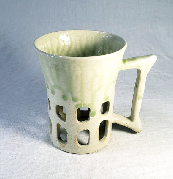 ビードロ釉二重マグカップ No.100 