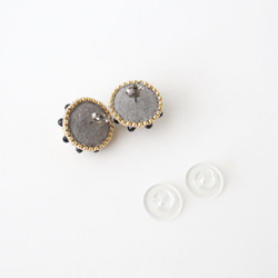 水晶珠寶刺繡耳環（黑色）/生日和禮物 第6張的照片