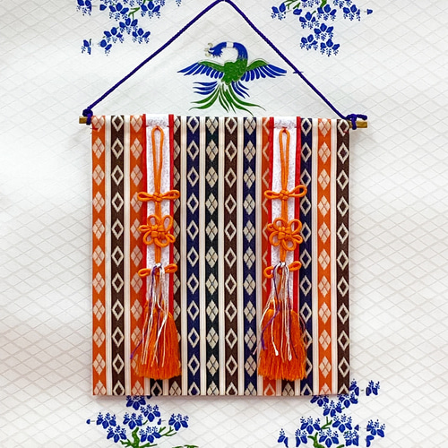 ミニ○几帳○壁飾り○タペストリー○繧繝（うんげん)○ミニ几帳-3