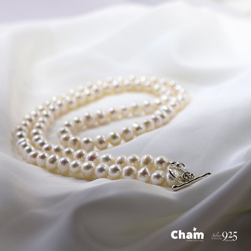 淡水パールネックレス 高品質AAAランク 6mm 40cm〜アレルギー対応