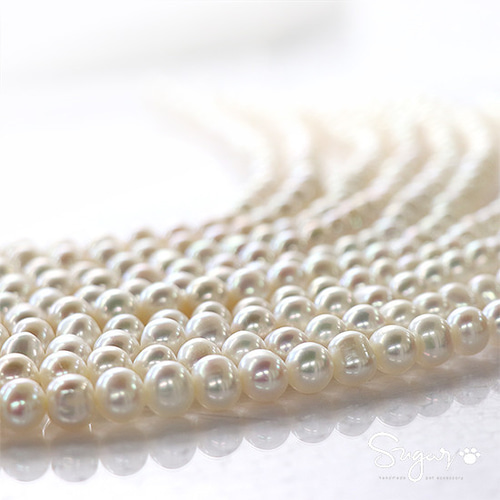 淡水パールネックレス 高品質AAAランク 6mm 40cm〜アレルギー対応