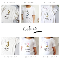 大人サイズあり◎誕生日Tシャツ ラベンダー×ベビープラム 半袖 バースデーフォト 家族Tシャツ ピンク 4枚目の画像