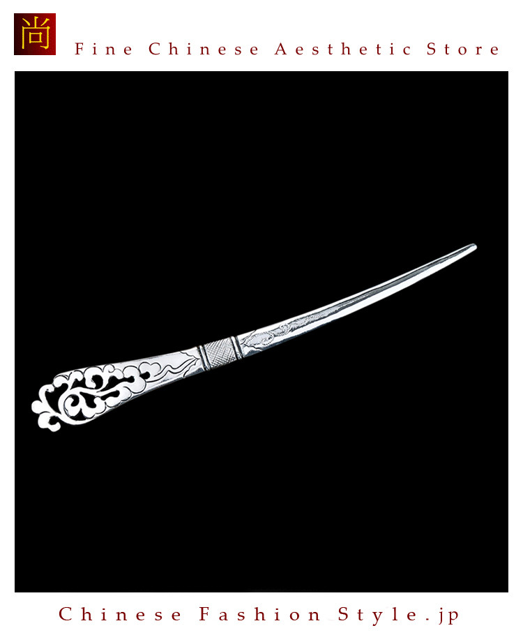 ヘアアクセサリージュエリークリップシルバー999高品質工芸品＃102