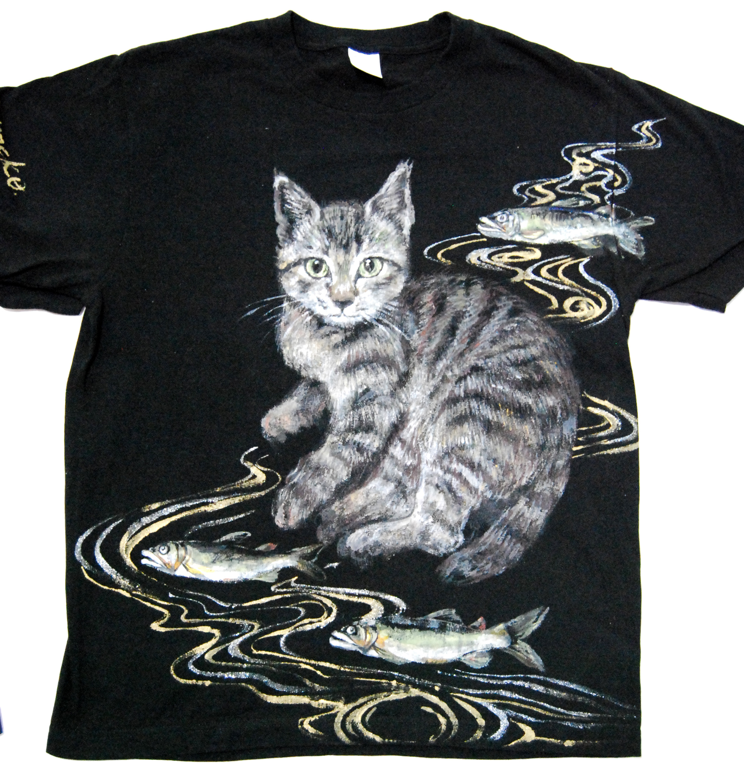 ペット　似顔絵 猫 Tシャツ　お好きなポーズ・写真で♪　リアル描写　綿　名入れ　プレゼント