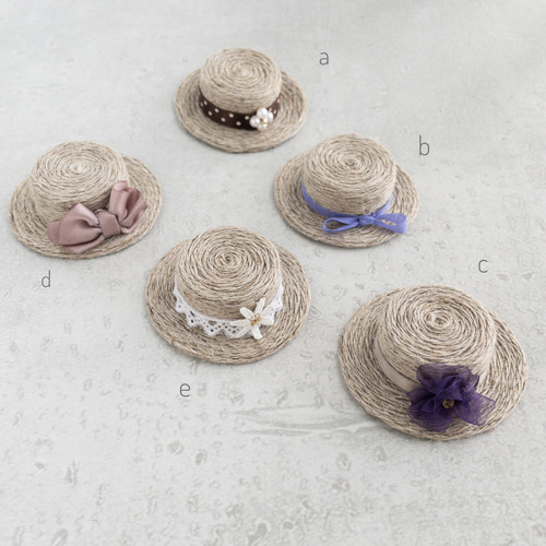 ベビーヘアクリップ ヘアピン リボン 麦わら帽子 お花 ハンドメイド 8035d85bcdde1c13f9087f369d7891