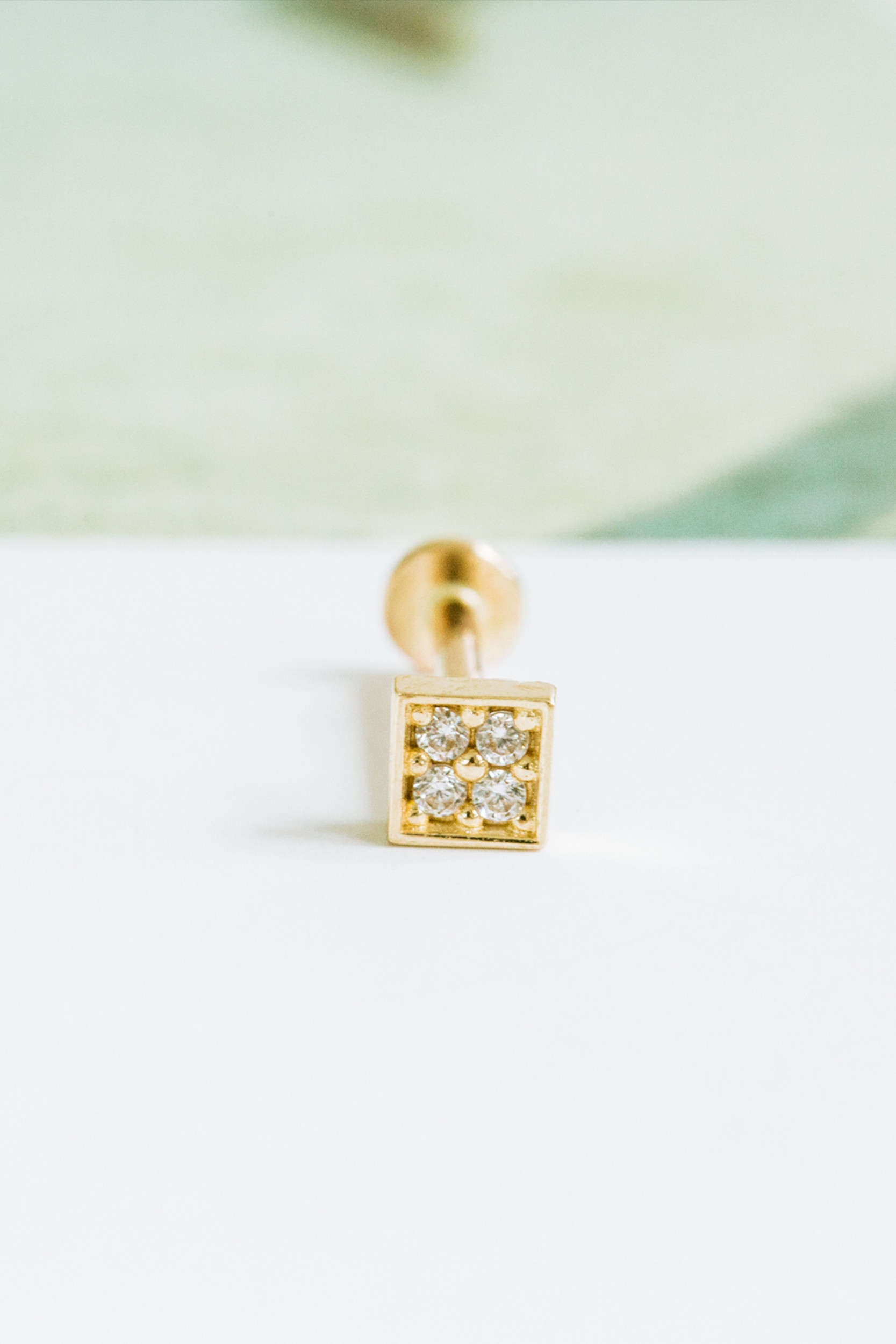 14K金 ゴールド Cz ヘリックス 軟骨 アンチトラガス アウター インナーコンク イヤリング ピアス ラブレット