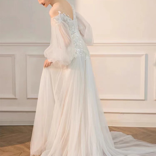 ウェディングドレス ロングスリーブ 前撮り 二次会 ドレス ウララ  