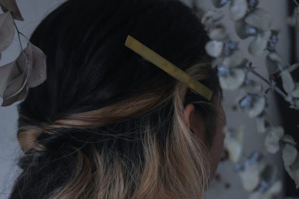 十五｜月灯り 髪飾り   真鍮  バレッタ 7枚目の画像