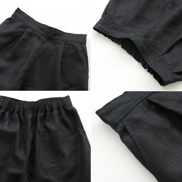 亞麻七分褲（黑色）PT22。 第9張的照片
