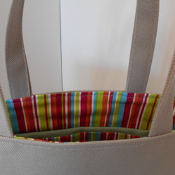 選べるヴィンテージイニシャル刺繍の帆布のトートバッグ　ミントグリーン 5枚目の画像