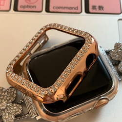 Apple Watch キラキラ　ストーンベルト ローズゴールド　全サイズあり 12枚目の画像