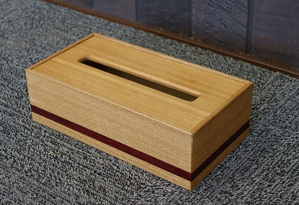 ティッシュケース　木製　高級木材のパドゥック使用　ティッシュボックス　おしゃれ　 6枚目の画像