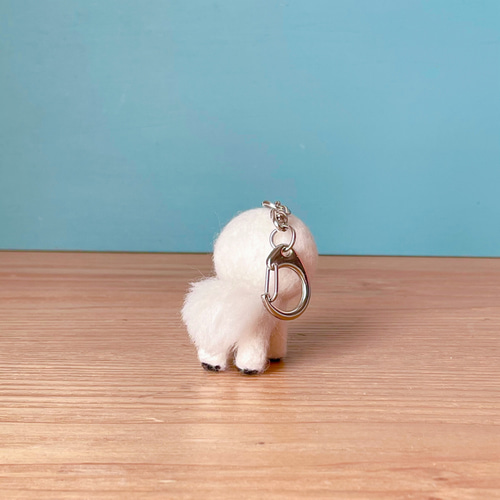 デニムリメイク羊毛フェルトキーホルダー シーズー デニムリメイク羊毛フェルトキーホルダー シーズー