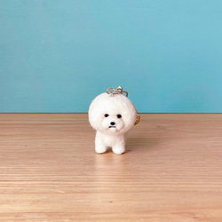 New!!真顔ビションキーホルダー 羊毛フェルト ビションフリーゼ