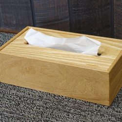 ティッシュケース　木製　高級木材のタモ材の板目　ティッシュボックス　おしゃれ　 3枚目の画像