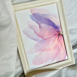 【送料無料】 アルコールインクアート　『天使の花びらシリーズ』 原画　絵　A4 フラワーアート 1枚目の画像