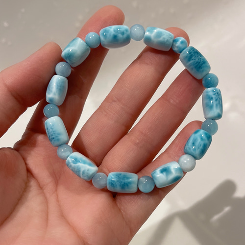 天然無処理 ラリマー ブレスレット 23mm-196.2g