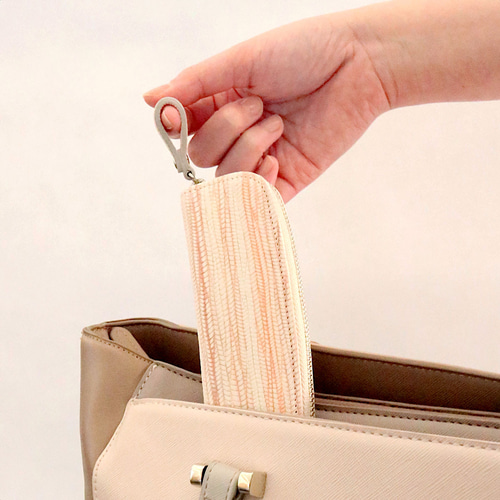 仕分ける 6ポケット小銭入れ＊ ソフト型押し ピンク 財布 コインケース