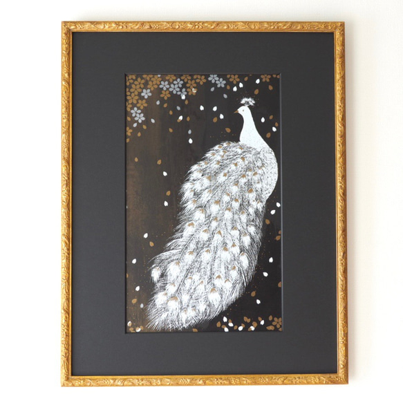 小畠鼎子、【白孔雀】、希少な額装用画集より、新品額装付、状態良好 高級美術複製画（彩美版®）上村松篁「白孔雀」 – 山種美術館