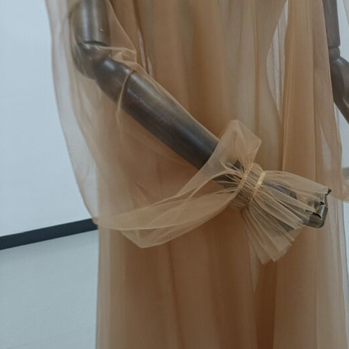 エレガント トップス マロン色 ソフトチュール お呼ばれ オーバー