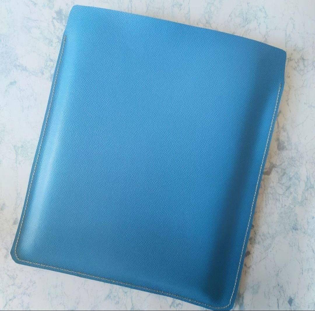 本革iPadスリーブケース　本革爽やかなアクアブルー　Android対応可能