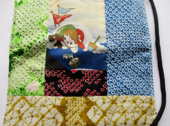 ６５３０　絞りと男の子の着物で作った和風財布・ポーチ　＃送料無料 10枚目の画像