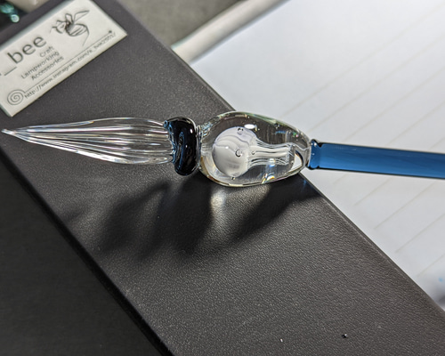 再販19】a_beeの気まぐれ水中くらげのガラスペン・ブルーブラック色