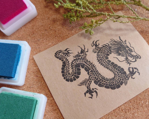 消しゴムはんこ✿過去作品①✿再販オーダー 消しゴムハンコ⭐︎龍① はんこ・スタンプ MIKAX1108 通販 14432380