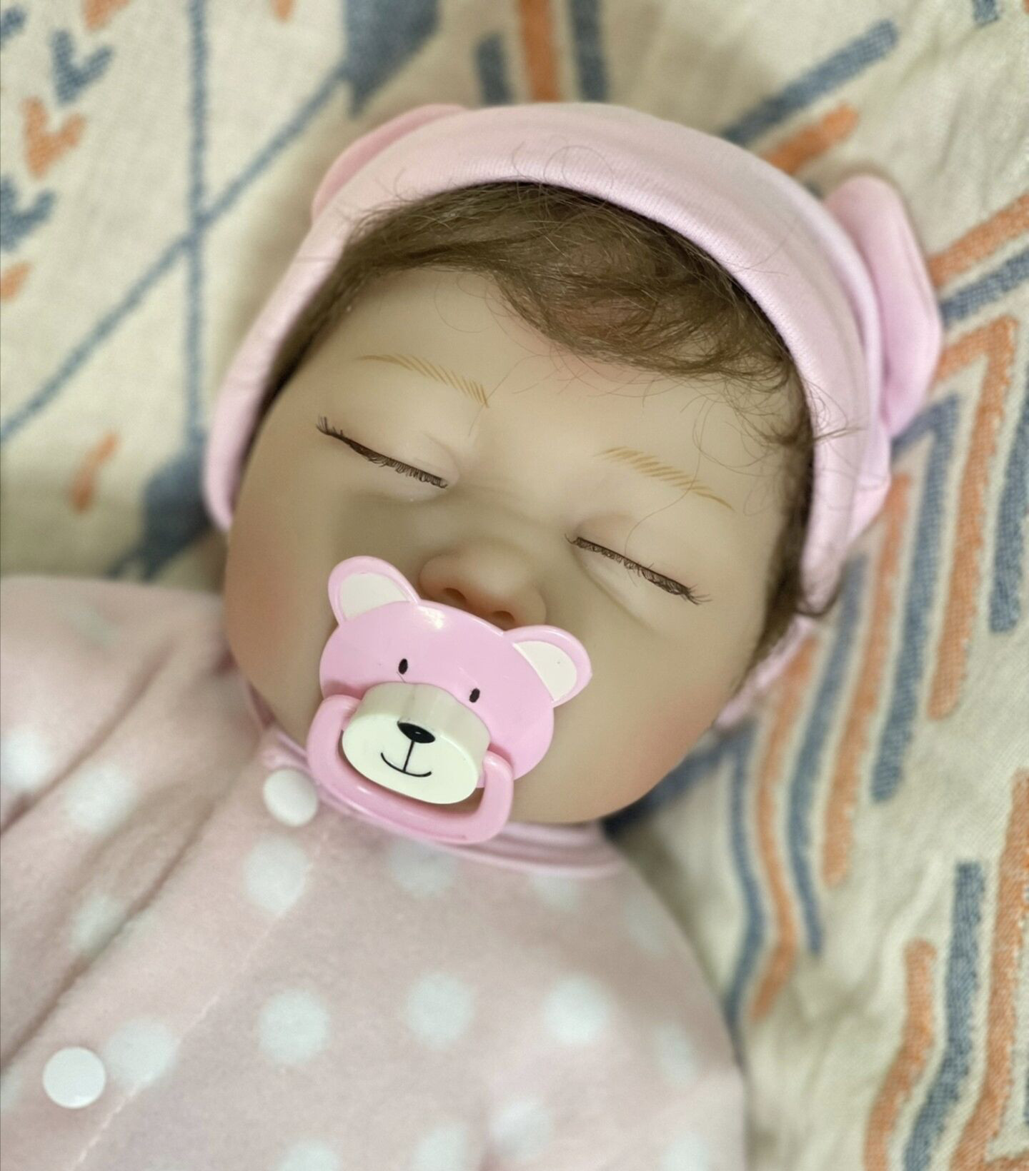 ｛Peach♡｝リボーンドール 赤ちゃん人形 幸せそうな寝顔