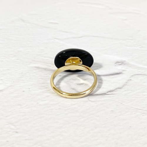 【ネット限定】 silver/gold -onyx 真鍮 オニキス 天然石のフリーサイズリング アクセサリー