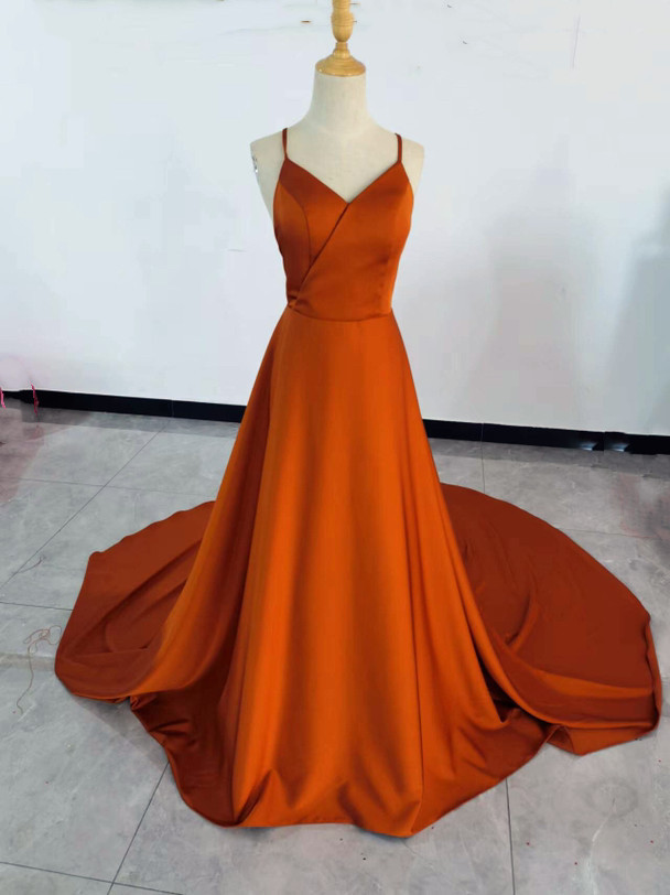 高品質！パーティードレス テラコッタ色 リボン 背中見せ 前撮り結婚式 2次会