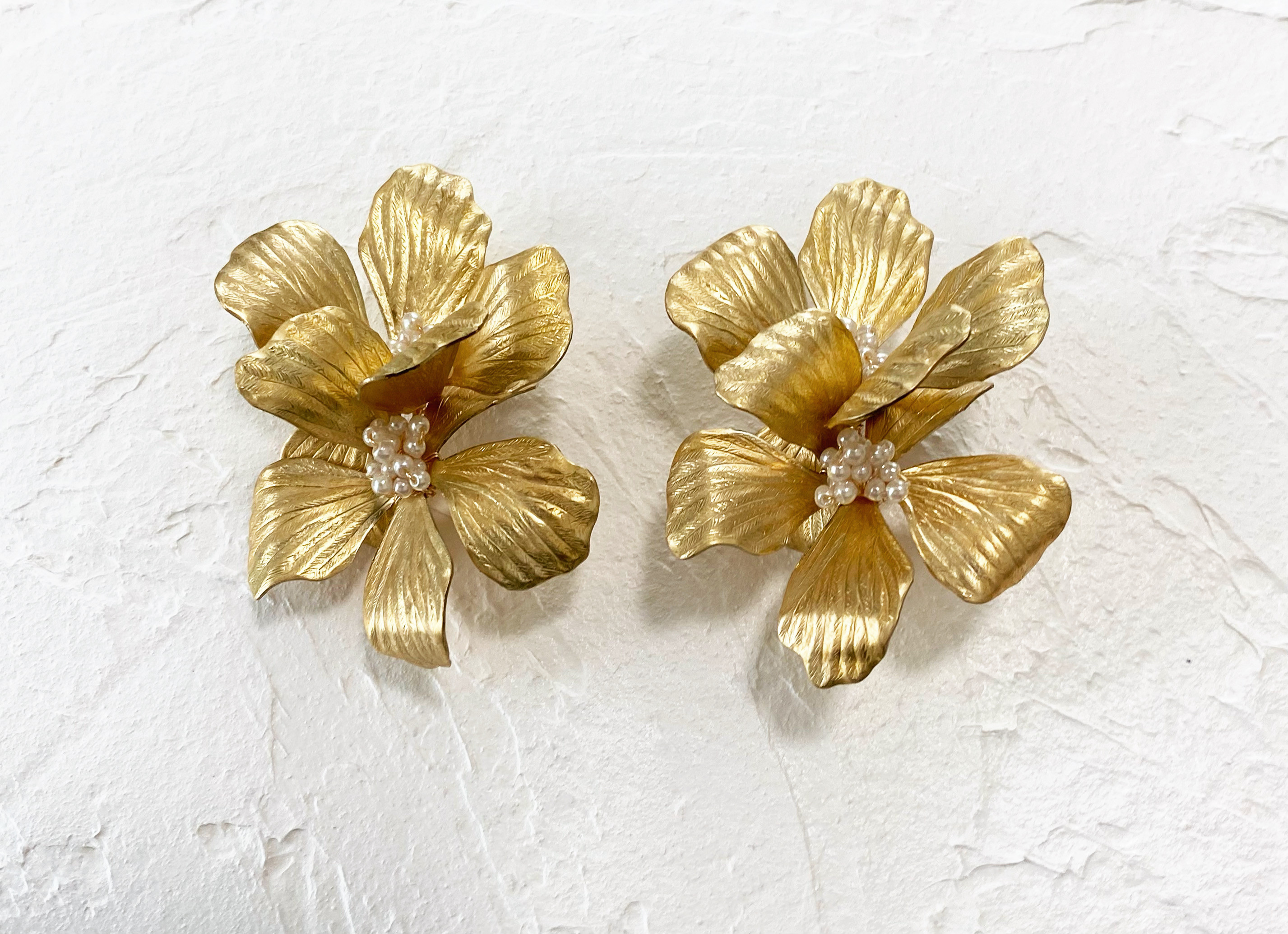 ブラスパーツゲラニウム２連イヤリング