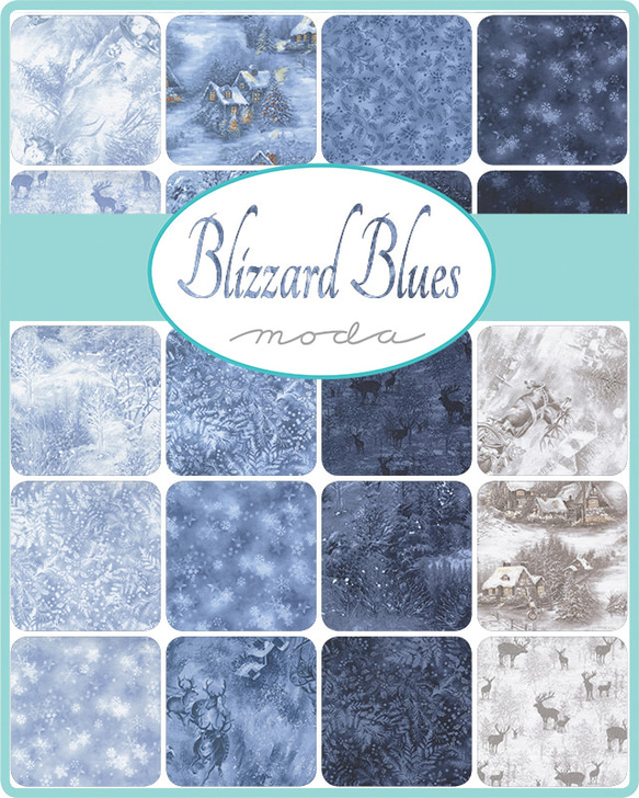 USAコットン moda charmpack 42枚セット Blizzard Blues 2枚目の画像