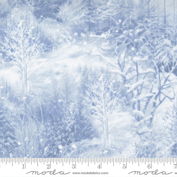 USAコットン(110×50) moda Blizzard Blues 雪の森 4枚目の画像