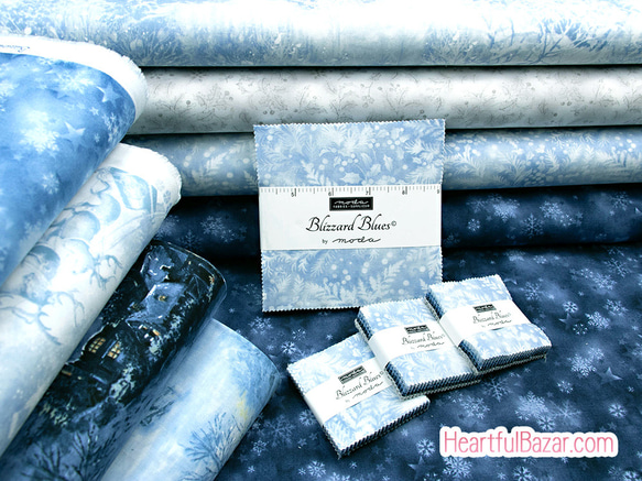 USAコットン(110×50) moda Blizzard Blues 雪の森 5枚目の画像