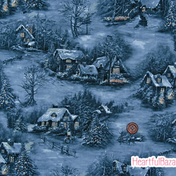 USAコットン(110×50) moda Blizzard Blues クリスマスビレッジ ナイトスカイ 1枚目の画像