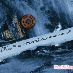 USAコットン(110×50) moda Blizzard Blues クリスマスビレッジ ナイトスカイ 3枚目の画像