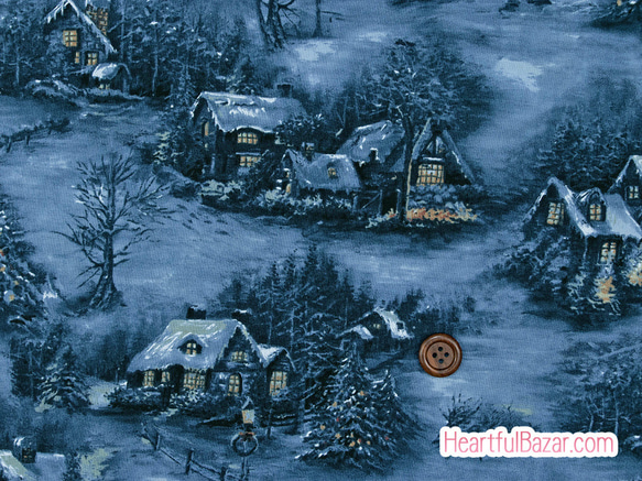 USAコットン(110×50) moda Blizzard Blues クリスマスビレッジ ナイトスカイ 2枚目の画像