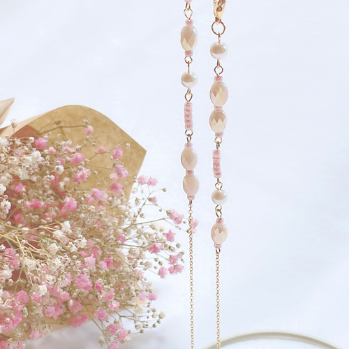 ♪❤️ アンティークガラスビーズマスクチェーンメガネチェーン韓国