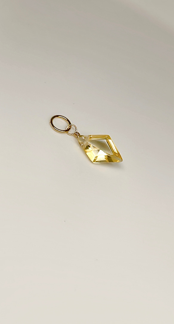 宝石質シトリン　ペンダントトップ14kgf 3枚目の画像