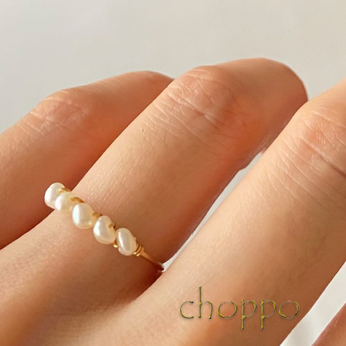 5粒のぷっくり淡水パール～ホワイト～14㎏f 14金 結婚式 ウェディング 