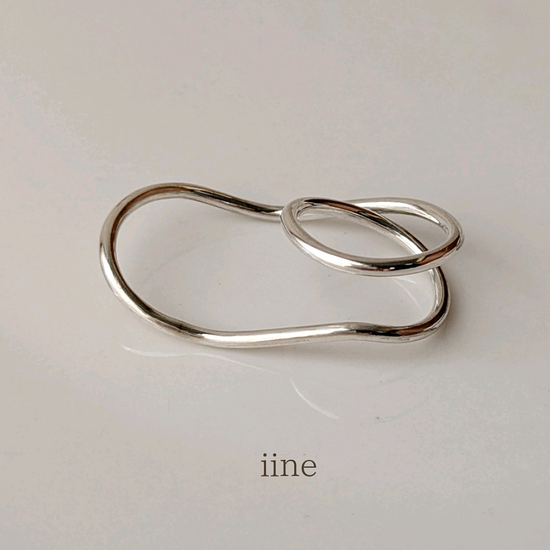 【silver950】2本指リング*前後で印象変化*シルバー950ダブルリング