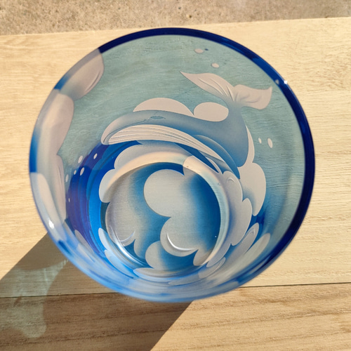 くじらぐも ロックグラス サンドブラスト グラス 月のGlass工房
