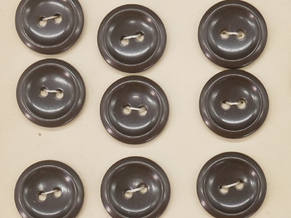 フランスプラスチック丸ボタン（ダークブラウンM） 3個セット 7枚目の画像