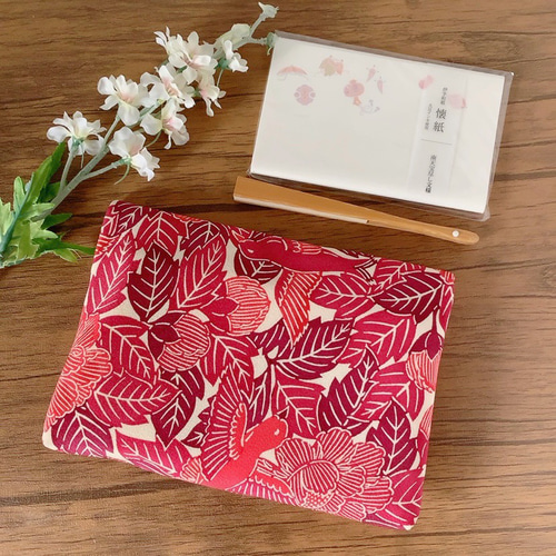 数寄屋袋(ピオニー) 御朱印帳入れ 和柄ポーチ 茶道 ポーチ CRAFT