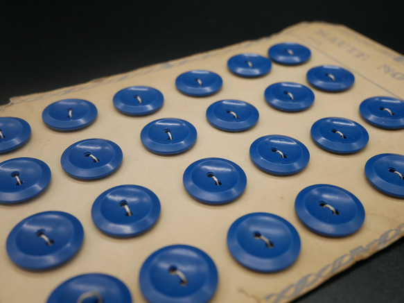 フランスプラスチック丸ボタン（ブルーM） 3個セット 9枚目の画像