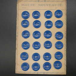 フランスプラスチック丸ボタン（ブルーM） 3個セット 6枚目の画像